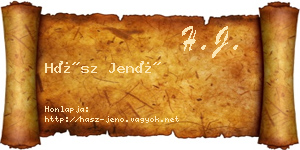 Hász Jenő névjegykártya